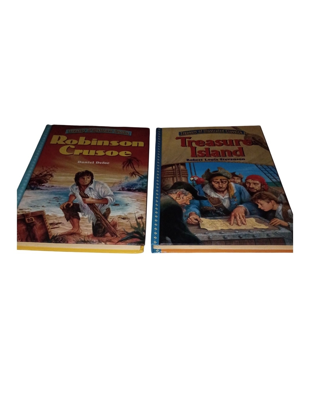 TREASURE ISLAND & Robinson Crusoe Hardcover GUC. Vintage